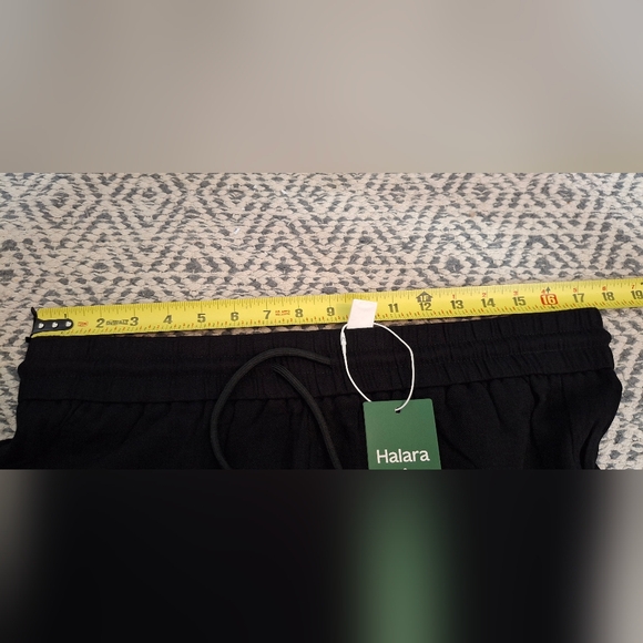 NWT Halara High Waisted Wide Leg Linen Feel Drawstring Pants Black XL Petite - Picture 10 of 14